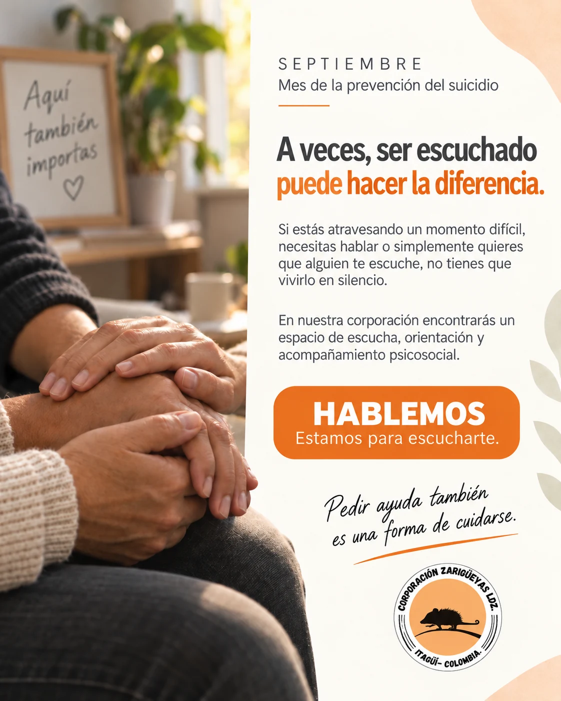 Mensaje institucional por el Día Mundial para la Prevención del Suicidio